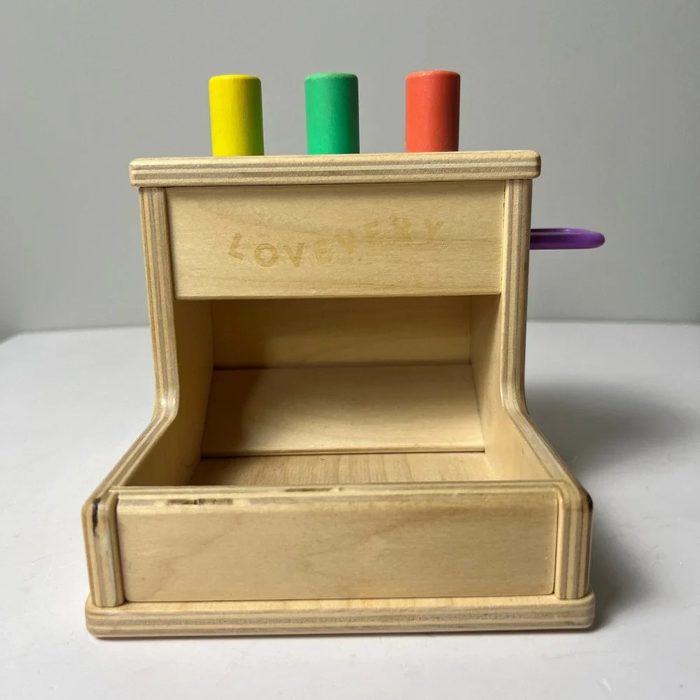Lovevery Wooden Peg Drop Box Toddler Multicolor Montessori Toy Development